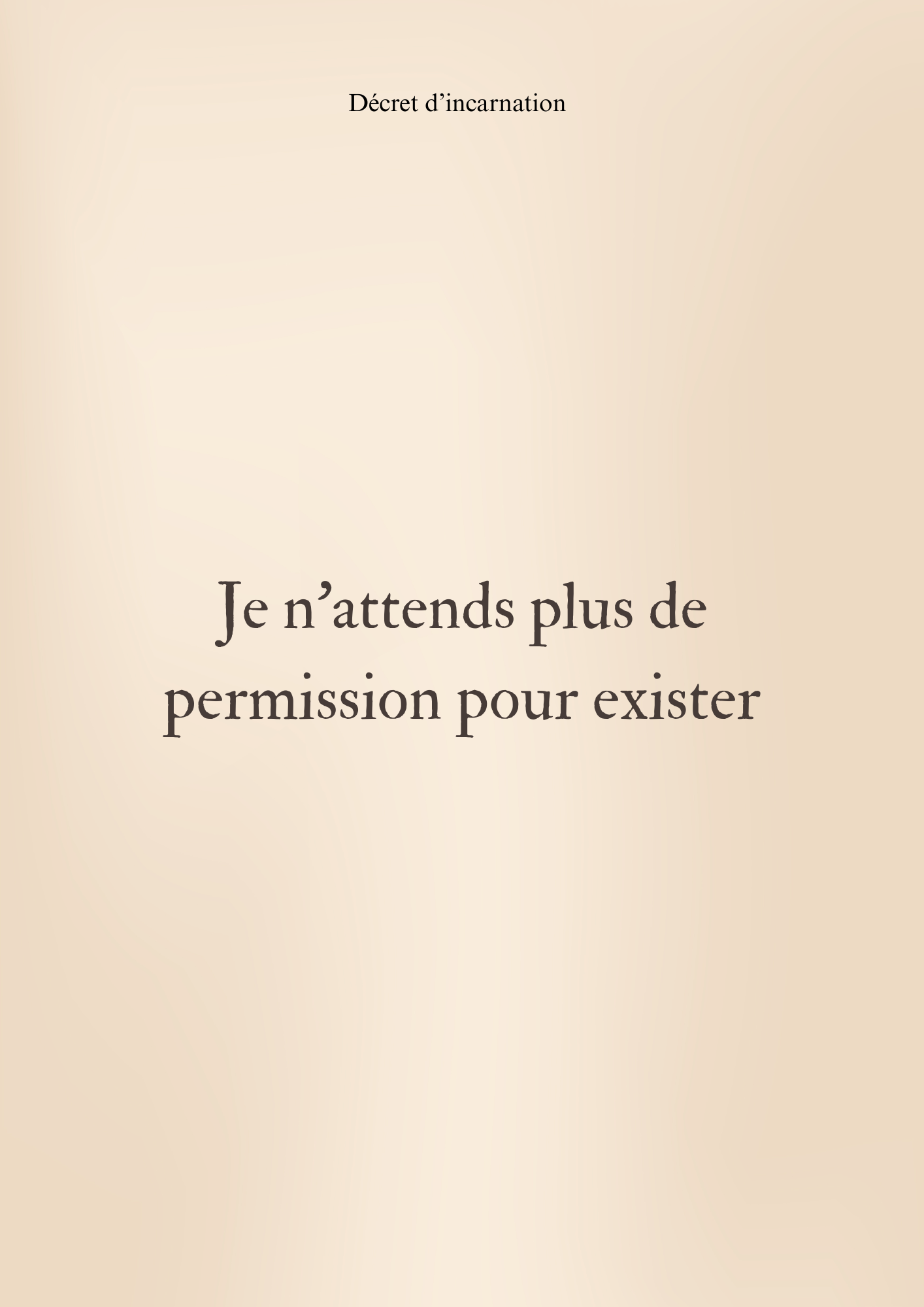 Décret d'incarnation